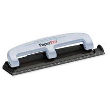 Picture of Accentra- Inc. ACI2101 3-Hole Punch- 12 Sheet Capacity- Black-Silver