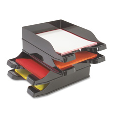 Picture of Deflect-O Corporation DEF63904 Multi-Directional Stacking Tray- 10in.x13-.75in.x2-.50in.- 2-ST- BK
