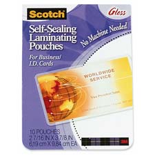 Picture of 3M MMMLS851G Business Cards Laminating Pouches- 3-.88in.x2-.88in.- Clear