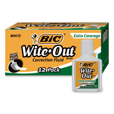 Picture of Bic Corporation BICWOFEC12WE Correction Fluid- Extra Coverage Formula- 20ml- White