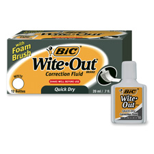 Picture of Bic Corporation BICWOFQD12WE Correction Fluid- Quick Dry Formula- 22ml- White
