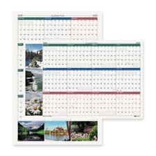 Picture of House of Doolittle HOD393 Earthscapes Laminated Planner- Horizontal-Vertical- 24in.x37in.