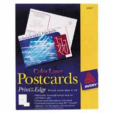 Picture of Avery Consumer Products AVE5889 Color Laser Postcard- Perforated- 4in.x6in.- White