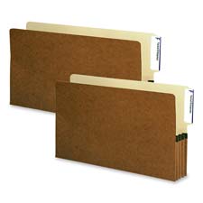 End Tab File Pockets- 3-.50in. Expansion- Letter- Red