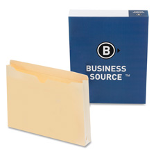 Picture of Business Source BSN65798 File Pocket- Straight Cut Tab- 1-.50in. Exp.- Letter- Manila