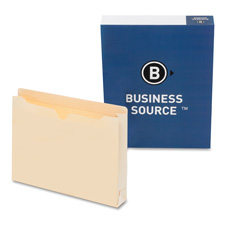 Picture of Business Source BSN65799 Filing Jacket- Letter- 2in. Expansion- Two-Ply- Manila