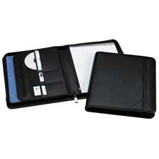 Zipper Pad Holder- Exterior Pocket- 2 CD-Card Pockets- Black