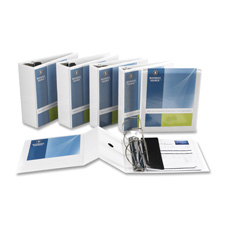 BSN28442 D-Ring Binder- w- Pockets- 2in. Capacity- White