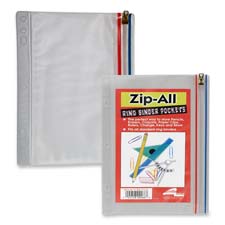 Picture of Anglers Company Ltd. ANG52 Zip All Ring Binder Pocket- 10-.50in.x8in.- Clear