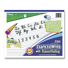 Picture of Mead MEA48556 Writing Tablet- Raised Ruling- Dotted Lines- 8in.x10in.- White