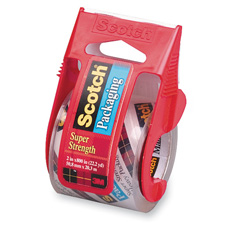 Picture of 3M MMM142 Packing Tape- w- Dispenser- 2in.x22.2 Yds- 1-.50in.- 1-RL- Core- Clear