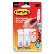 Picture of 3M MMM17002 Command Hooks- Small- 1lb. Capacity- 2 Hooks-4 Strips
