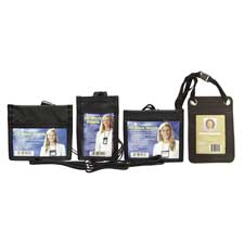 Picture of BTU BAU55120 ID Neck Pouch- Vertical- Adjustable 20in. Cord- 3-.50in.x2-.25in.- BK