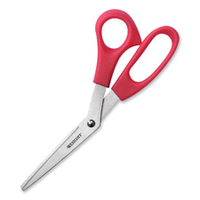 Picture of Acme United Corporation ACM10703 Stainless Steel Bent Trimmers- 8in. Length- Red Plastic Handles
