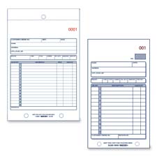 Sales Book Form- Carbonless- 2 Part- 4-.25in.x6-.38in.- 50-BK