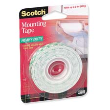 Picture of 3M MMM114 Mounting Tape- Holds 2 lb.- 1in.x50in.- White