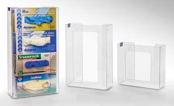 Picture of RackEm Racks 5103 2-Box Vertical Stacking Glove Dispensers - Clear Plastic