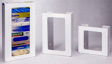Picture of RackEm Racks 5108-W 4-Box Vertical Plastic Box Glove Dispenser - White Heavy- Duty Plastic