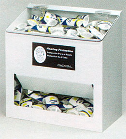 Picture of RackEm Racks 5134-W 300-Pair Foam Ear Plug Dispenser - Clear Lid
