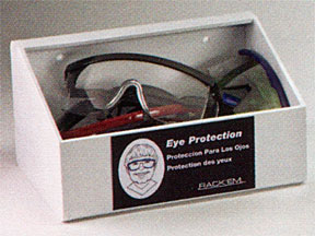 Picture of RackEm Racks 5138-W 10-pair Safety Glasses Tray Dispenser No Lid - White Heavy- Duty Plastic