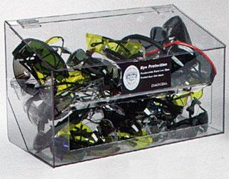 Picture of RackEm Racks 5146 70-Pair Safety Glasses Dispenser with Lid - Clear Plastic