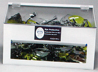 Picture of RackEm Racks 5148-W 70-Pair Safety Glasses Dispenser with lid - White Heavy- Duty Plastic