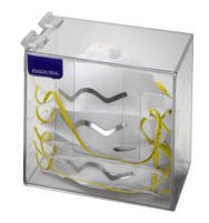 Picture of RackEm Racks 5153 Short Dust Mask Dispenser with clear Lid - Clear Plastic