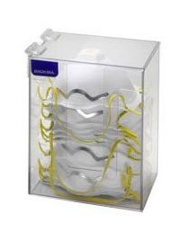 Picture of RackEm Racks 5155 Long Dust Mask Dispenser with Lid - Clear Plastic