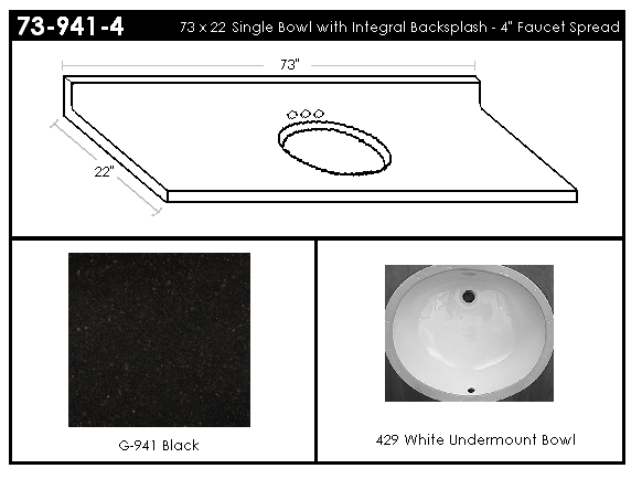 739414 Single Bowl Vanity Top