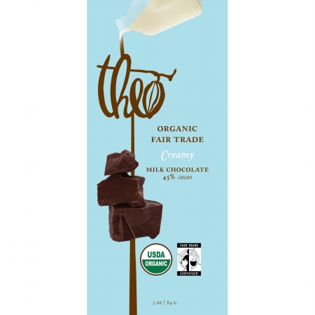 Picture of Theo Chocolate 23488 Organic Milk Chocolate 45 Percent Cacao Bar