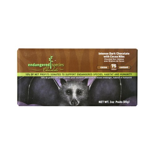Picture of Endangered Species 31650 Dark Choc Bar Cocoa Nibs