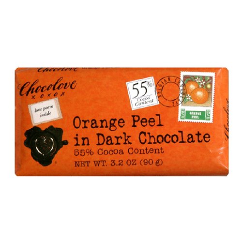 Picture of Chocolove Xoxo 30388 Dark Chocolate Orange Peel Bar