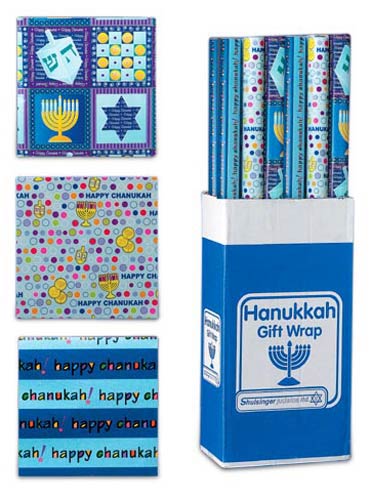 Picture of Rite Lite SJ-30030 Chanukah Gift Wrap Rolls In Display - 3 Assorted Styles - 30 Sq. Ft. - Pack Of 24