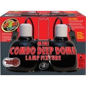 Zoo Med Labs 850-32190 Zoo Med LF-19 Combo Mini Deep Dome Clamp Lamp 2 x 5.5in