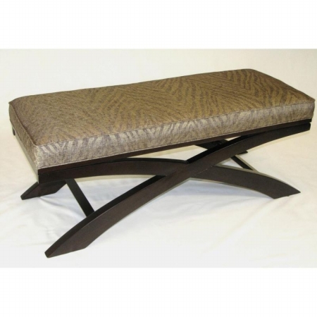 4D Concepts 77520 Go Go X Bench- Metallic Woven Linen with espresso legs