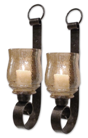 Picture of 212 Main 19311 Joselyn Small Wall Sconces Set of 2 - Iron-Glass