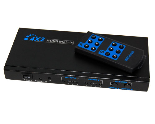 Picture of Bytecc HMMSS402 4x2 HDMI Matrix Switch - Video/Audio Switch - Desktop