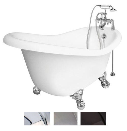 American Bath Factory T010B-SN Ascot Bathtub Faucet - White