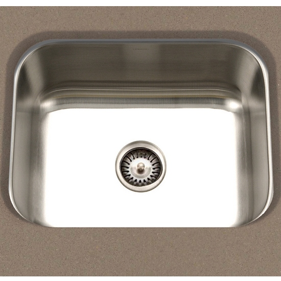 Cantrio Koncepts KSS-516 Single Basin Undermont Kitchen Sink - Stainless Steel