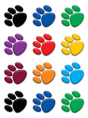 Picture of Teacher Created Resources TCR5116 Colorful Paw Prints Mini Accents