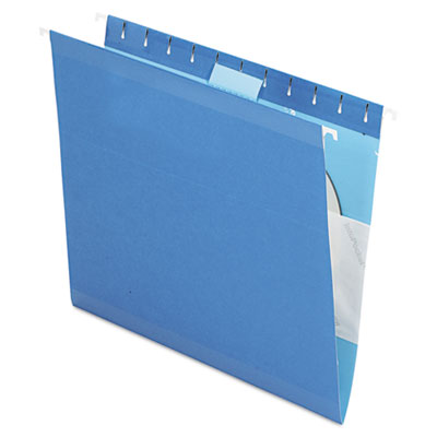 ESS-415215BLU Reinforced Hanging File Folders- Kraft- Letter- Blue- 25-Box