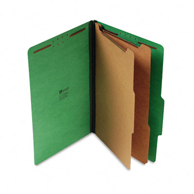 Picture of Universal UNV-10312 Pressboard Classification Folders- Legal- Six-Section- Emerald Green- 10-Box