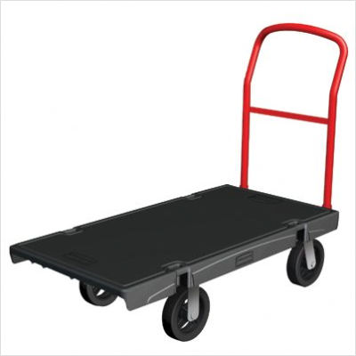 Rubbermaid FG440600BLA 1000 lb Platform Truck w/ Tie Downs, 36L x 24W, Black