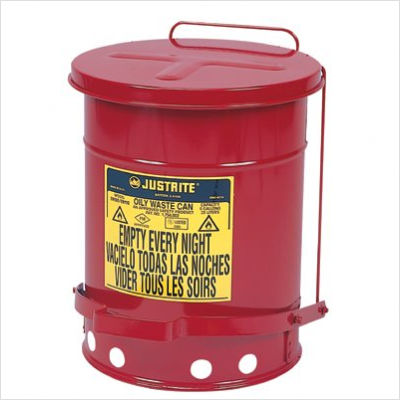 Picture of Justrite 400-09100 6 Gallon Oily Waste Canw-Lever