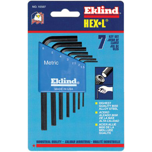 Picture of Eklind Tool 269-10609 9 Pc. Hex-L Key Set - Metric Sizes Inch Sizes: .050 Inch - 3-8 Inch