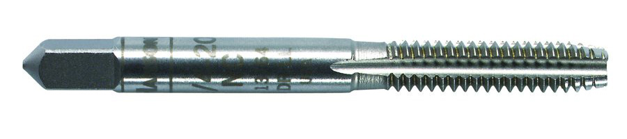 Straight Flute Hand Tap, 9/16"-18, Plug, 4 Flutes, UNF