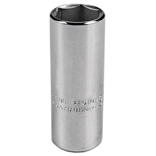 1/4 in Drive, 9/32" Hex SAE Socket, 6 Points,  Steel, Chrome, 9/32 in