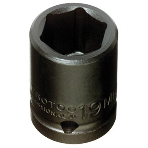 1/2 in Drive Impact Socket Standard Socket, black oxide,18 mm