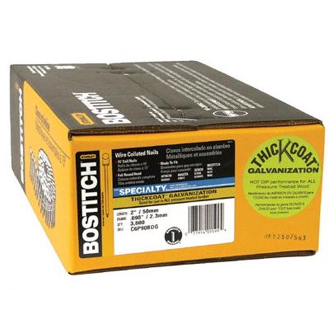 Bostitch 688-C6R90BDG Nail Coil 090 Rgn. 2 In.Galv. 3600 Per Box