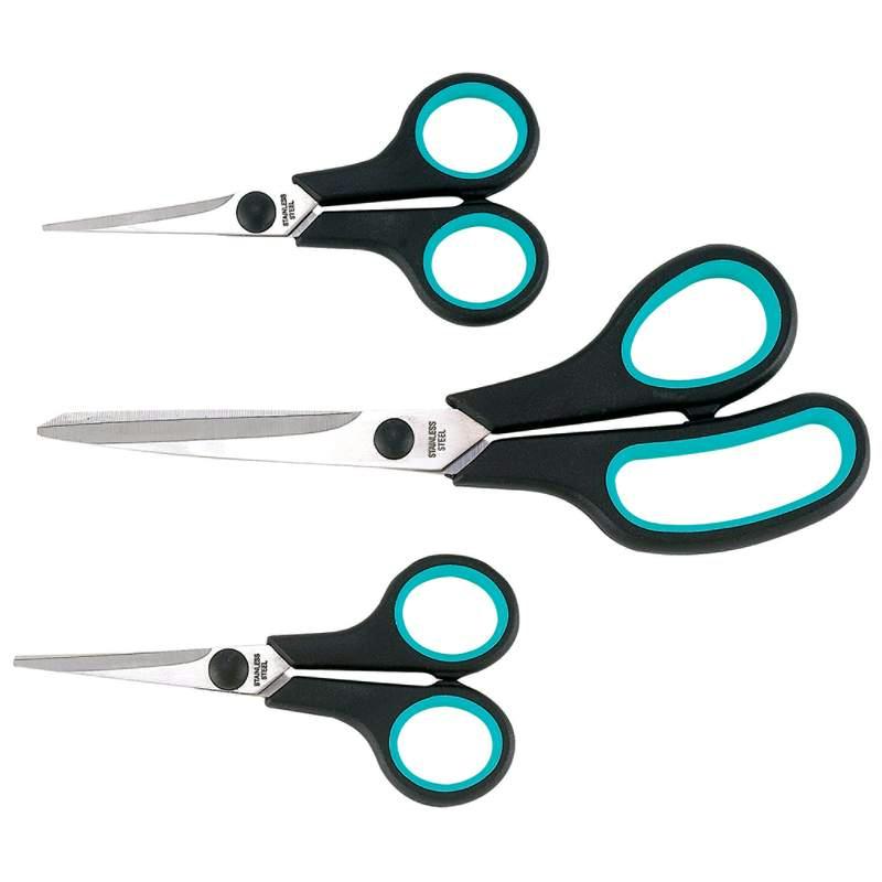 Picture of Maxam CTSCHS3 Handle Small Household Scissor Set 3 Piece - Black / Blue 